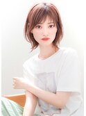 大人可愛い20代30代40代黒髪前下がりショートボブ丸みショート◎
