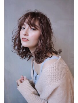 アグランテトラ 野田阪神店(a Gland tetra) 大人可愛い外国人風モードウェーブ×ピンクブラウン　20・30代