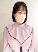 "久保田"シースルーバング顔まわりぱつっとまとまるボブ