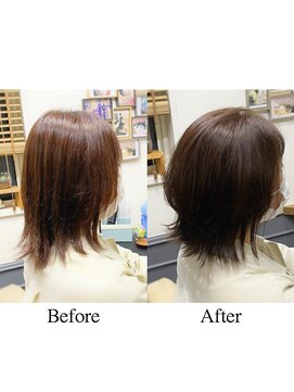 カミケン 清明店(kamiken.) やわらかニュアンスくびれミディ小顔レイヤー【カミケン清明店】