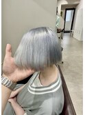 ブリーチ/ダブルカラー/グレージュ/ボブ/グレージュアッシュ