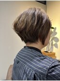 マッシュパーマ前髪パーマショート髪質改善ミルクティーアッシュ