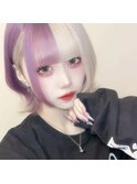 ツートンカラー　デザインカラー　インナーカラー　派手髪☆