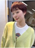 【wine red】マッシュショート_オン眉_ワインレッドカラー