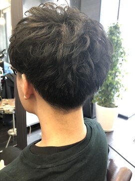 ヘアーメイク ロージー 北18条店(HAIR MAKE ROSY) かき上げヘア七三ヘアツーブロックメンズ波巻きスパイラルパーマ
