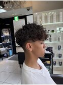 スペインカール　フェードカット　スパイラルパーマ　海老名