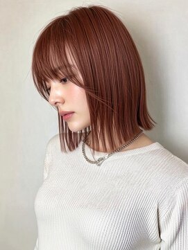 ノラギンザユー(NORA GINZA/U) 切りっぱなし外ハネボブ艶暗髪シースルーバング
