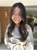地毛風グレージュ 透明感グレージュ レイヤーカット 顔周り