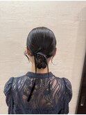 黒リボンタイトアップスタイル