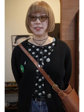 チャプター 問屋町(chapter) パツっとボブケアブリーチダブルカラーブロンドベージュ韓国ヘア