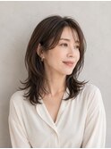 【酸熱Tr＋イノアカラー】 白髪ぼかし×大人ミディアムレイヤー