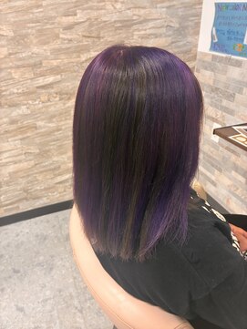 ヘアーララプラス(HAIR lala＋) 【HAIR lala+】 #セミロング#アンブレラカラー#パープル
