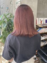 テトヘアー(teto hair) セミロング　ピンクベージュ　暖色系カラー