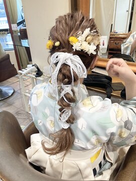 ネオリーブカップ 町田店(Neolive capu) 袴ヘアセット☆レースリボン×ドライフラワー