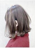 小顔マチルダボブ20代30代40代ミルクティベージュハイライト