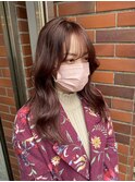 ピンクベージュ×韓国ヘア