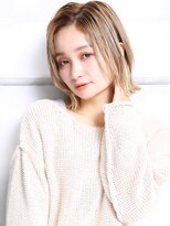 無垢(muku)&nbsp;大人可愛い小顔美髪ハイトーンカラーミディアムベージュ A3