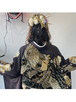 テクライズ 豊橋店(TECHRISE)&nbsp;☆成人式ヘア、ハーフアップ、金箔アレンジ、インナーカラー☆