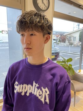 バランス ヘアーアンドアイラッシュ 野田店(balance.) 無造作ハイライトマッシュ