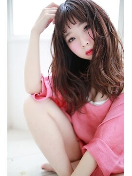 ラフィス ヘアーセプト 銀座店(La fith hair sept) 【La fith】ピンクレッド×セミロングスタイル