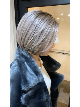 ラフ 難波店(LAFF) #セミディ#シアカラー#ショートヘアー#姫カット#ダークアッシュ