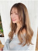 《Agu hair》艶ラフ巻ベージュロング×numberA.ヘアバター