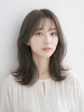 ニコ トウキョウ 渋谷(nico TOKYO) オリーブベージュ/ダブルカラー/くびれミディアムレイヤー/韓国