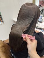 ザトエル 栄(THE TOEL)&nbsp;髪質改善メテオカラーショコラグレージュベージュ韓国ロングヘア