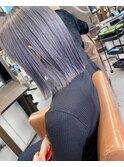 ホワイトグレージュミニウルフデジタルパーマフェザーパーマ