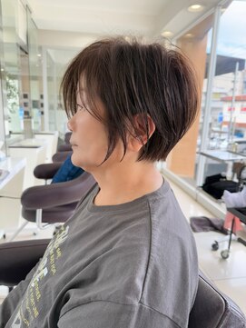 ハピネス 西大寺店(Happiness) ショートカット×ひし形ショートボブ×前髪あり30代40代50代