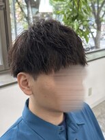 フイ 新宿3丁目(Hui)&nbsp;フェザーパーマ/グレーブルーカラー／刈り上げショートパンク