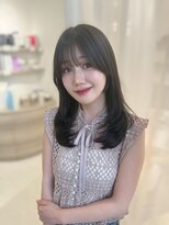 ハピネス 梅田茶屋町店(HAPPINESS)&nbsp;レイヤーカット/韓国ヘア/ブリーチなし/オリーブブラウン/艶髪