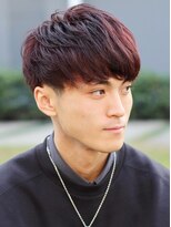 ポルテオム(PORTE HOMME)&nbsp;【ポルテオム】赤髪マッシュソフトツーブロック刈上げ