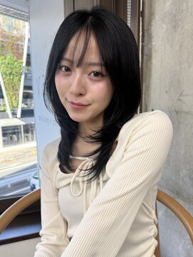 ガーデン 渋谷(GARDEN) 韓国風レイヤーミディアムシースルーバングヘア