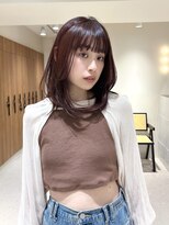 エンス 銀座(Ence) コーラルベージュ/顔周りカット/レイヤーカット/韓国巻き/銀座