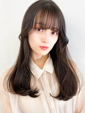ヘアーブリーズ(hair breeze) 【艶感★シースルーバング】韓国 髪型 大人可愛いウェーブ巻き髪