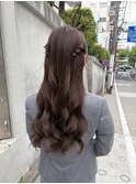 ねじりハーフツイン/ハーフツイン/ヘアセット/お呼ばれヘア