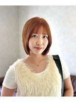トラップヘアー ぷつっとボブ×オレンジカラー
