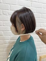 インデックスヘアーユー 錦糸町店(in'dex hair - U)&nbsp;錦糸町×ミルクティーベージュ 透明感インナーカラーボブ韓国