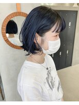 テトヘアー(teto hair)&nbsp;切りっぱなし　ブルー　ブラック　グレー　カラー　ボブ