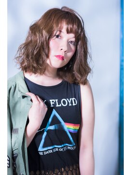 ミエル ヘア 新宿(miel hair) 〈mielhair新宿〉艶カラー　ゆるふわロブ　イルミナカラー