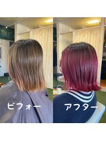 スミカ(sumica)&nbsp;#レッドピンク #外ハネボブ #切りっぱなしボブ