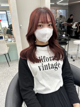 ロンド マーレ 天神大名店(Lond mare) ピンクブラウン/暖色カラー/カシスピンク/韓国ヘア/顔周りカット