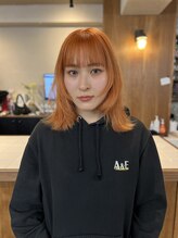 《デザインカラーとカット》暖色系ブリーチカラー×ウルフ*[千葉/千葉駅/千葉中央/千葉中央駅]