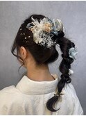 華やかポニーテール