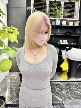 チュダック(ChuDuck) 韓国風《ピンクブロンド》ハイトーン/ケアブリーチ/ダブルカラー