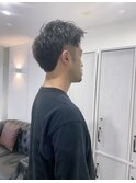 《GRANDLINE友田千栄》黒髪短髪メンズツイストスパイラルパーマ