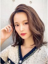 ソーホープレミアム(SOHOpremium) くびれボブ×くすみベージュ×白髪染め@30代@40代@50代@60代
