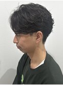 メンズセンターパートパーマニュアンスパーマスパイラルパーマ