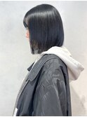 【吉田江梨】アッシュ黒髪艶カラー切りっぱなしボブカット吉祥寺